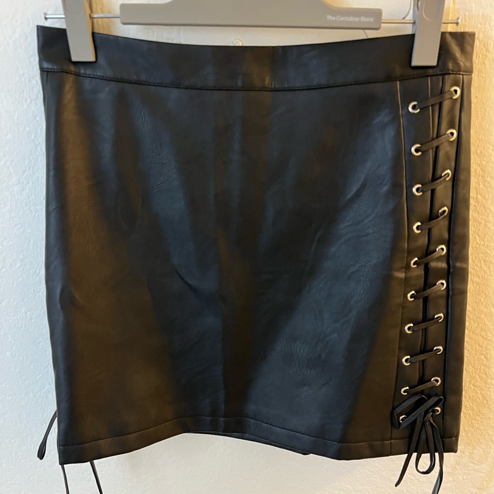Topshop Faux Leather Miniskirt US 8 Medium